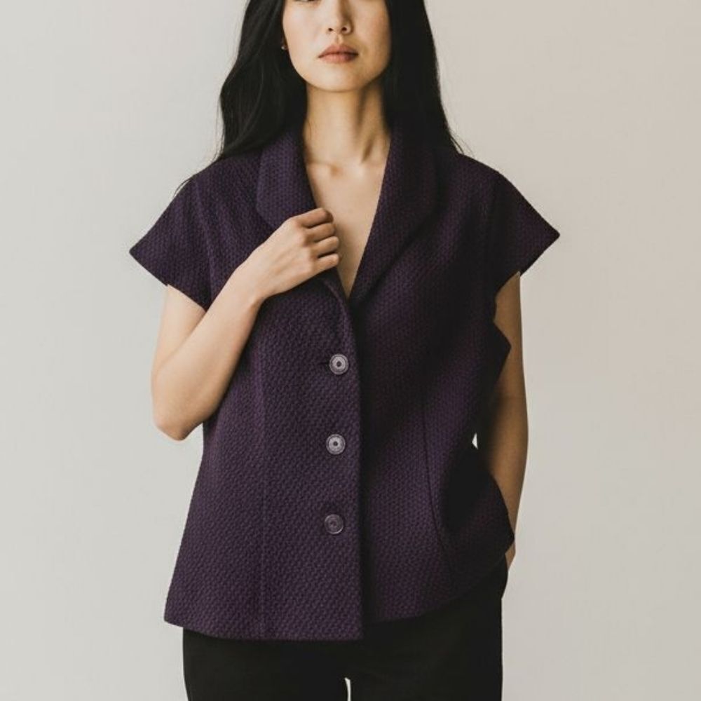 Purple Coldwater Creek Vintage Jacket Vest sz 18